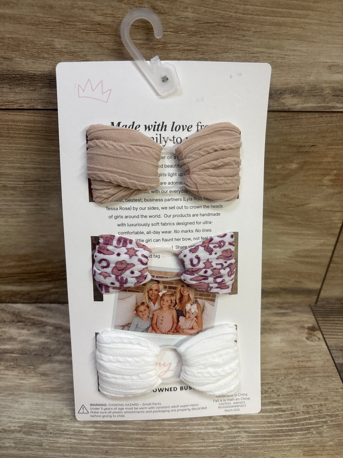 NEW Roo Made with Love 3pk Headbands One Size Fits Most
