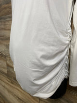 Ekouaer Ruched Shirt White sz XL - Me n Mommy To Be