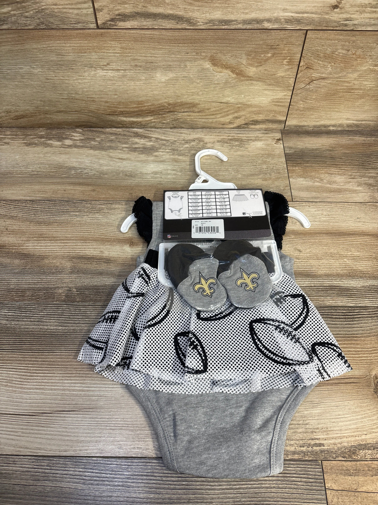 NEW NFL 3pc New Orleans Saints Creeper Set Grey sz 12m