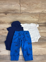 Carter's 3pc Hooded Bodysuit Set Navy sz 12m