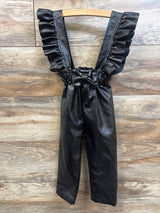 Shein Faux Leather Overall Pants Black sz 2/3T