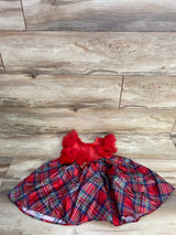 Barbie Velvet Satin Plaid Fancy Layered Tutu Dress Red sz 2T