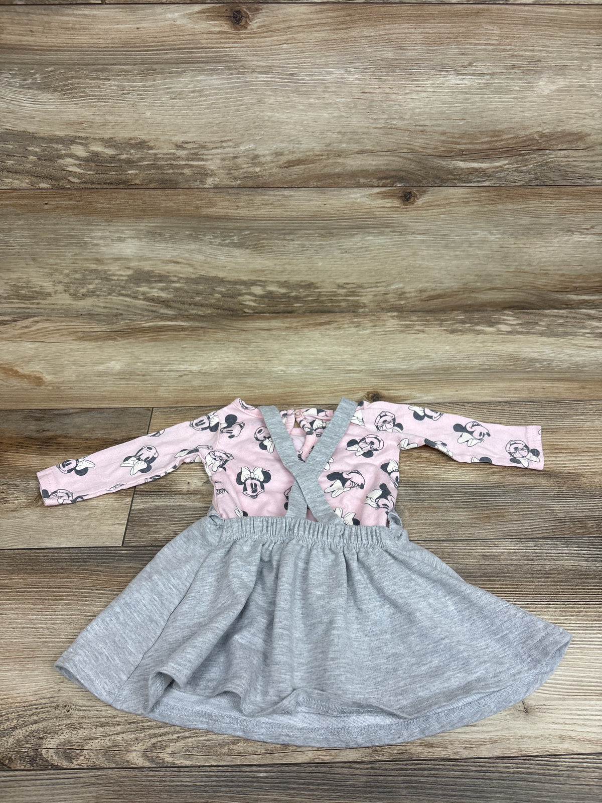Disney Baby 2pc Minnie Mouse Long Sleeve Shirt & Skirtall Set Pink sz 3/6m