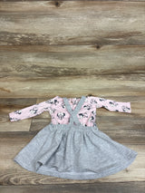 Disney Baby 2pc Minnie Mouse Long Sleeve Shirt & Skirtall Set Pink sz 3/6m
