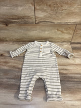Cat & Jack Waffle Knit Henley Coverall Beige sz 3-6m