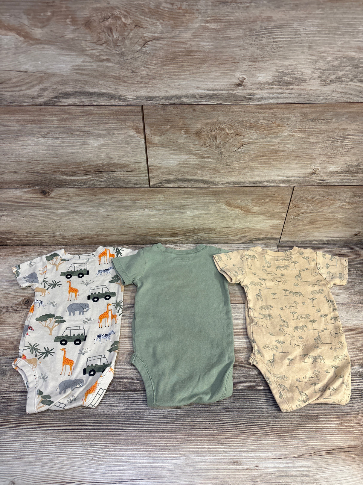 Children's Place 3pk Safari Bodysuits Beige sz 12-18m