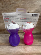 NEW Munchkin Click Lock Bite Proof Sippy Cups Pink/Purple 9oz 2pk
