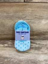 NEW Tiny Captain 4Pk Toddler Grip Socks Anti Slip w/Strap Socks Blue/White Sz 3T-5T