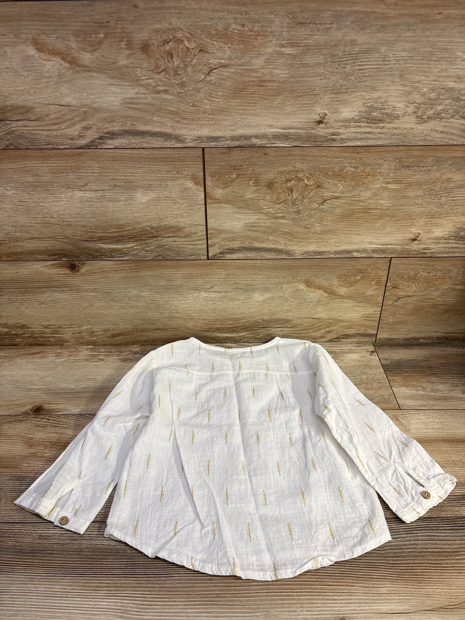 Long Sleeve Henley Shirt White sz 5T