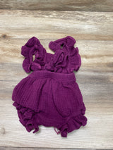 Ruffle Muslin Romper Purple sz 3-6m