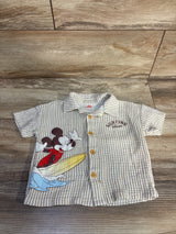 Disney Junior Mickey Mouse Striped Button-Up Shirt Ivory sz 12m