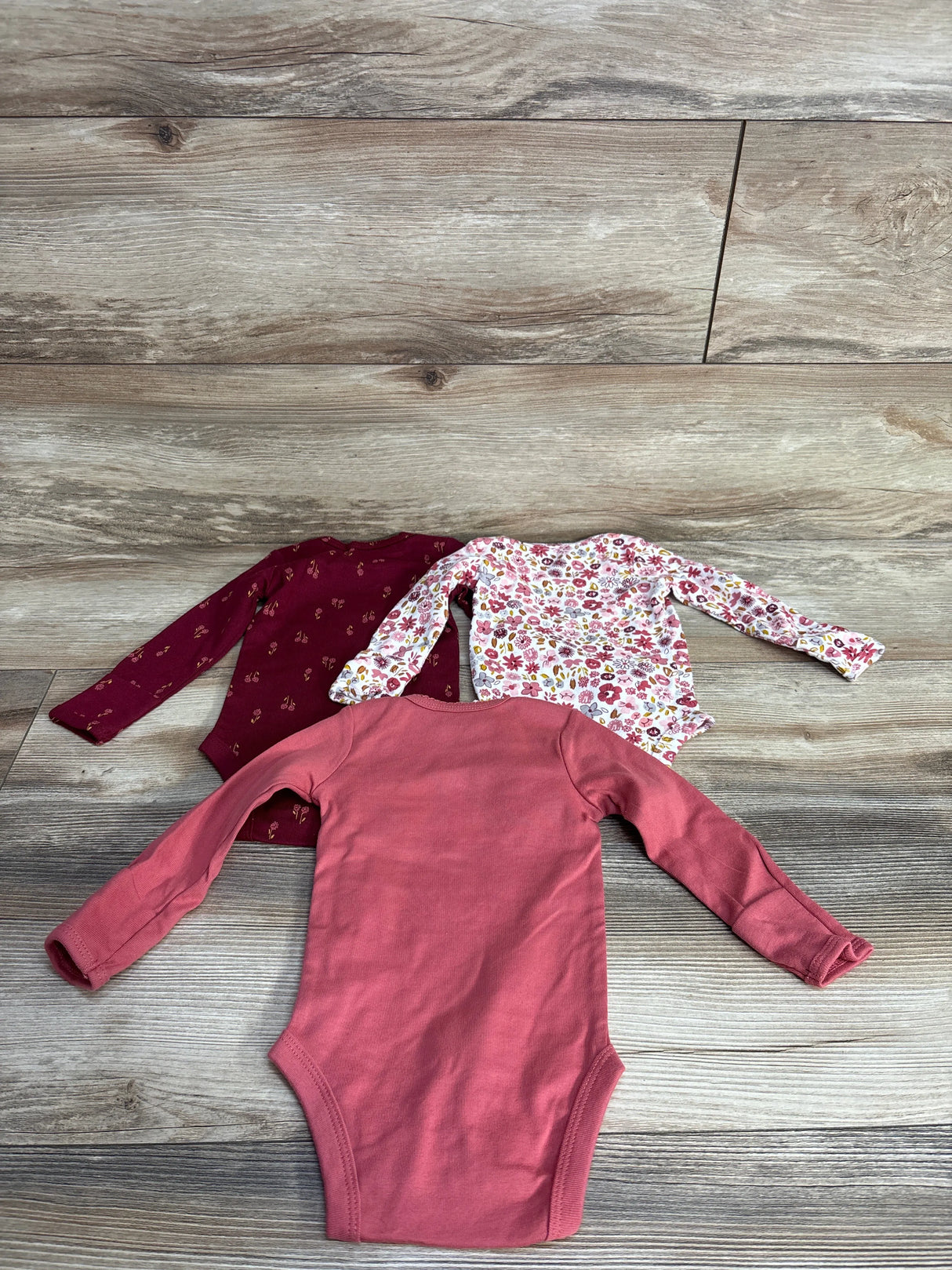 Just One You 3pc Little Love Floral Embroidered Bodysuit Pink sz 3m
