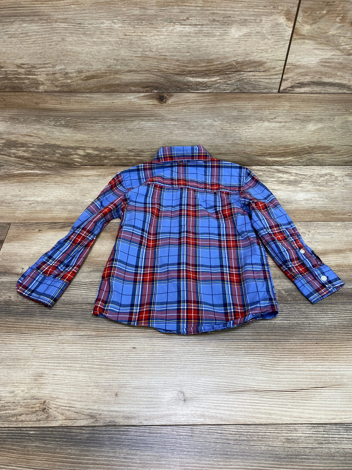 Carter's Plaid Button Down Shirt Blue sz 3T