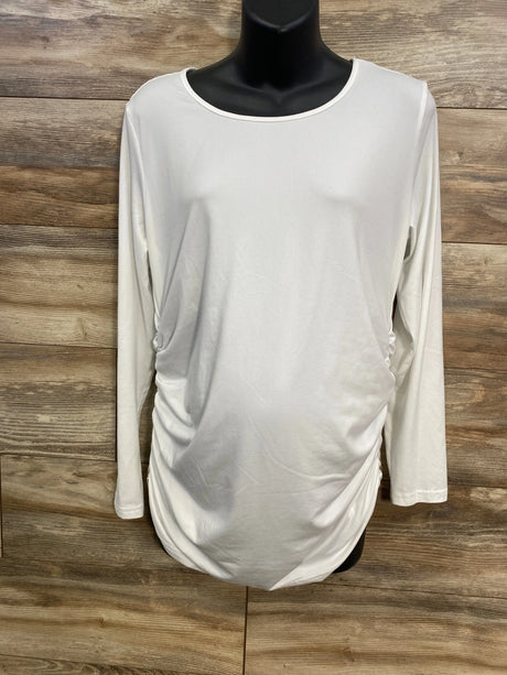 Ekouaer Ruched Shirt White sz XL - Me n Mommy To Be