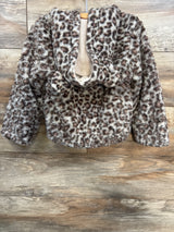 Sweet Stories Plush Leopard Print Full Zip Jacket Beige sz 5T