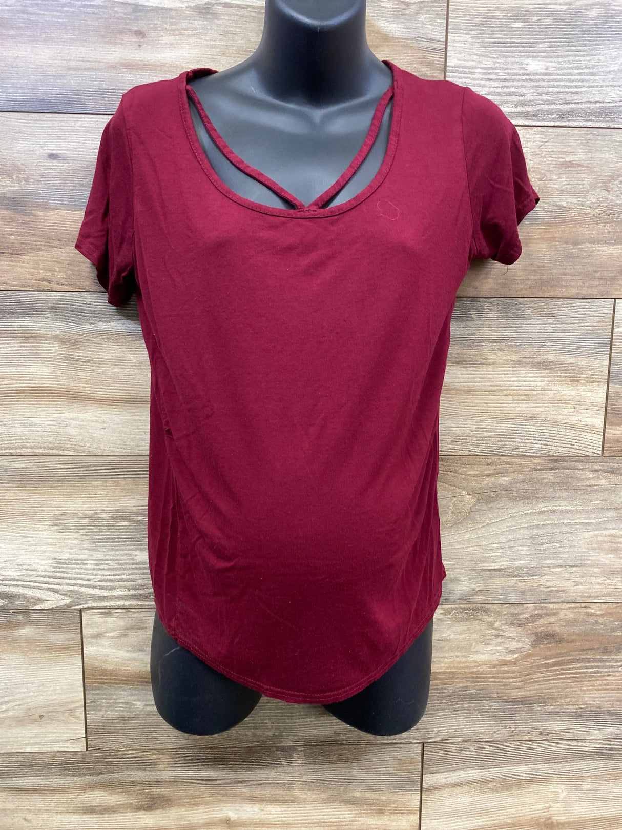 Boohoo Cross Front Shirt Red sz Small