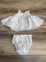 Baby Gap 2pc Eyelet Dress & Bloomers White sz 3-6m