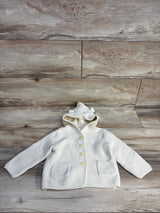 Baby Gap Bear Garter Hooded Cardigan Cream  sz 12-18m