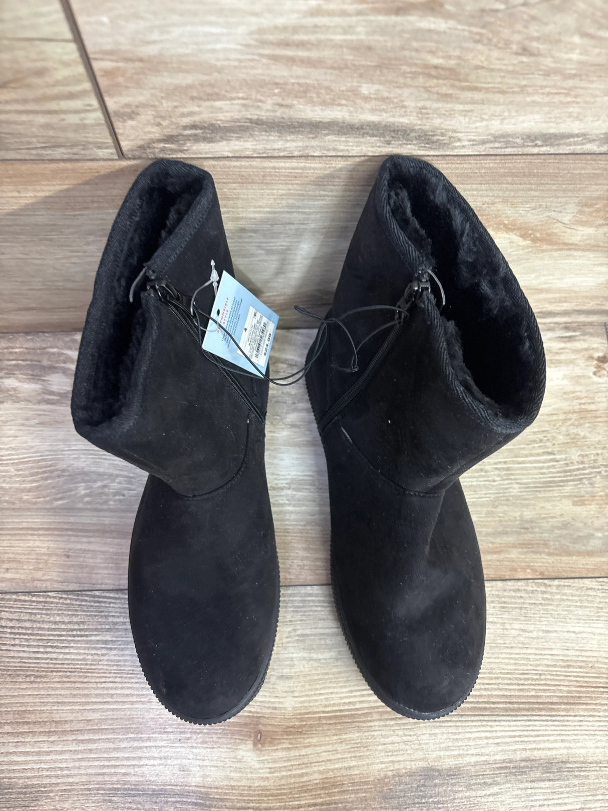 NEW Cat & Jack Holland Shearling Style Boots Black sz 4Y