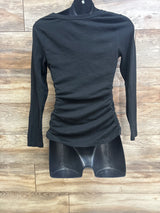 Isabel Maternity Long Sleeve Ruched Shirt Black sz Small