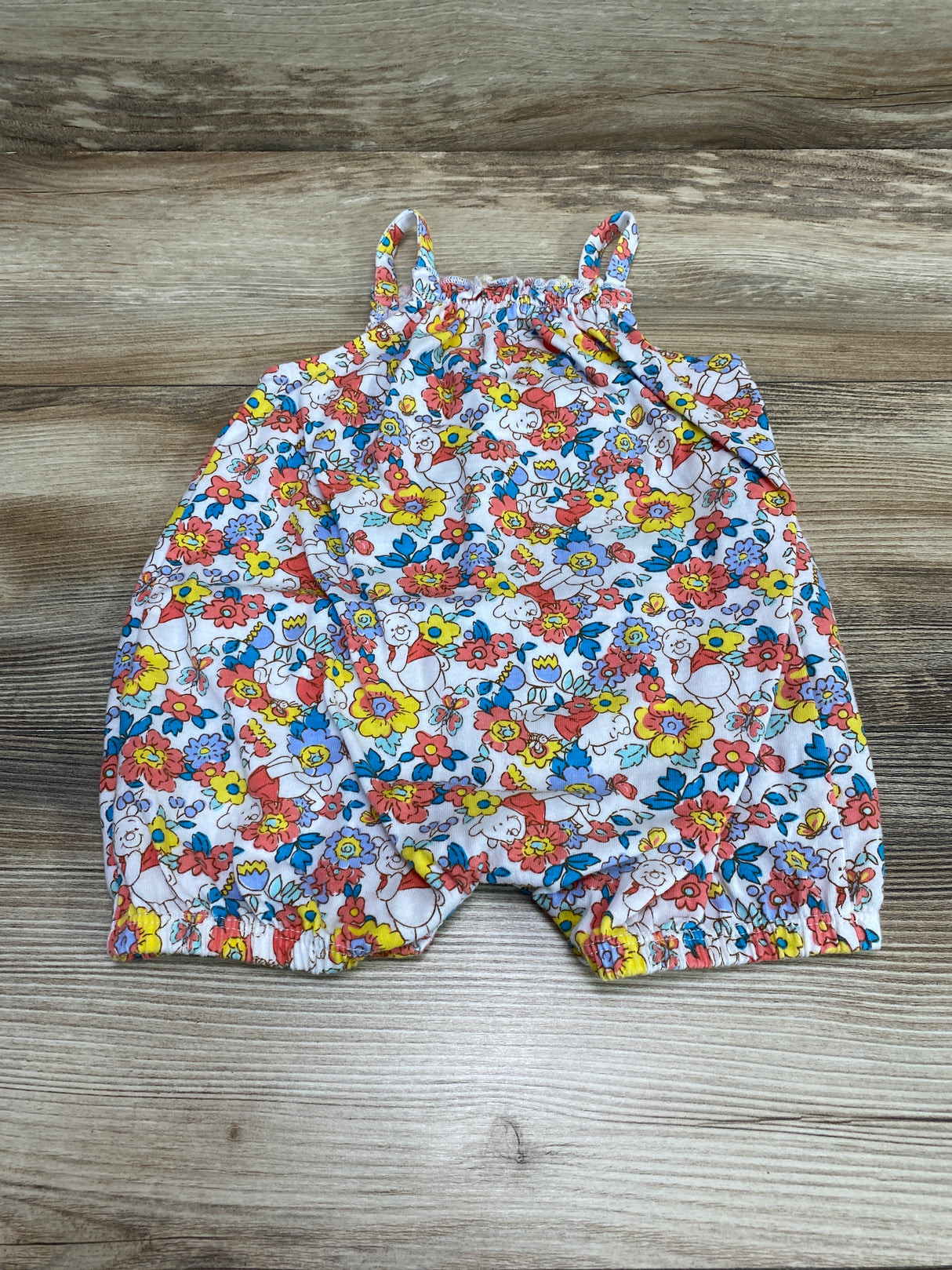 Disney Baby Floral Shortie Romper White sz 12m