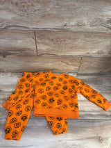 Way To Celebrate! Halloween 2pc Pumpkin Sweatshirt & Joggers Set Orange sz 2T