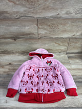 Pink Disney Junior Minnie Mouse sherpa plush full-zip jacket for toddlers size 3T