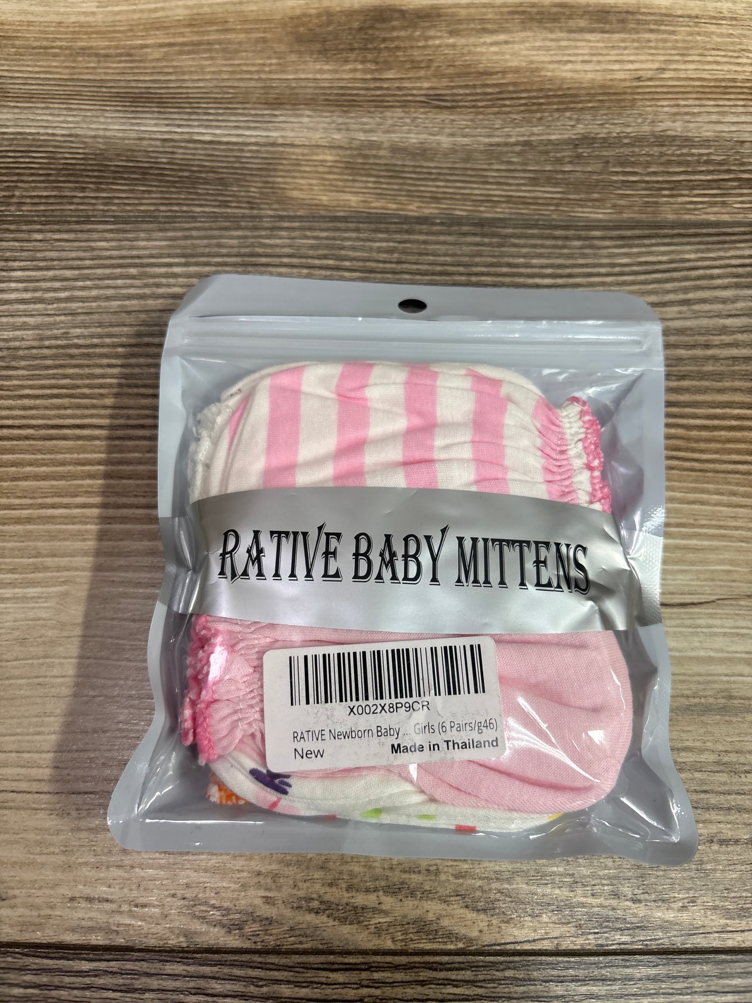 NEW Rative 6pk Baby Mittens Pink sz 0-6m