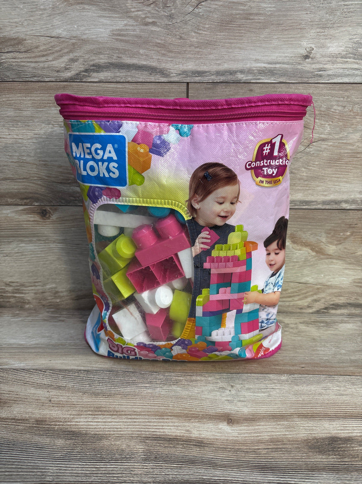 Mega Bloks First Builders Big Building Bag, 80-Piece Set Pink
