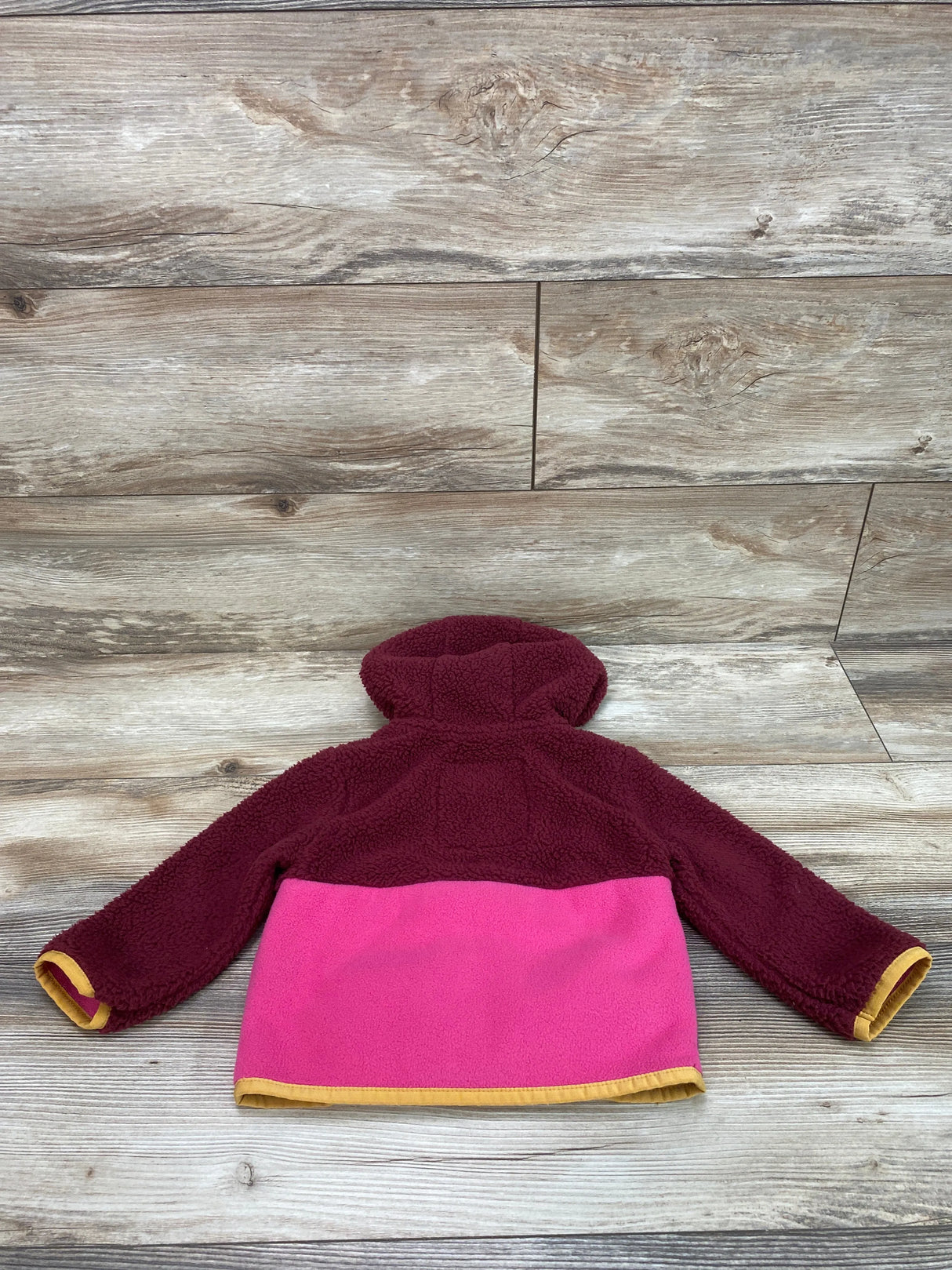 Cat & Jack Fleece Color Block Hoodie Burgundy sz 18m