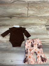 NEW Happy Thanksgiving Bodysuit & Bottoms Set Brown sz 0-1m