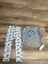 NEW Cat & Jack 2pc Dreidel Shirt & Bottoms Grey sz 4T