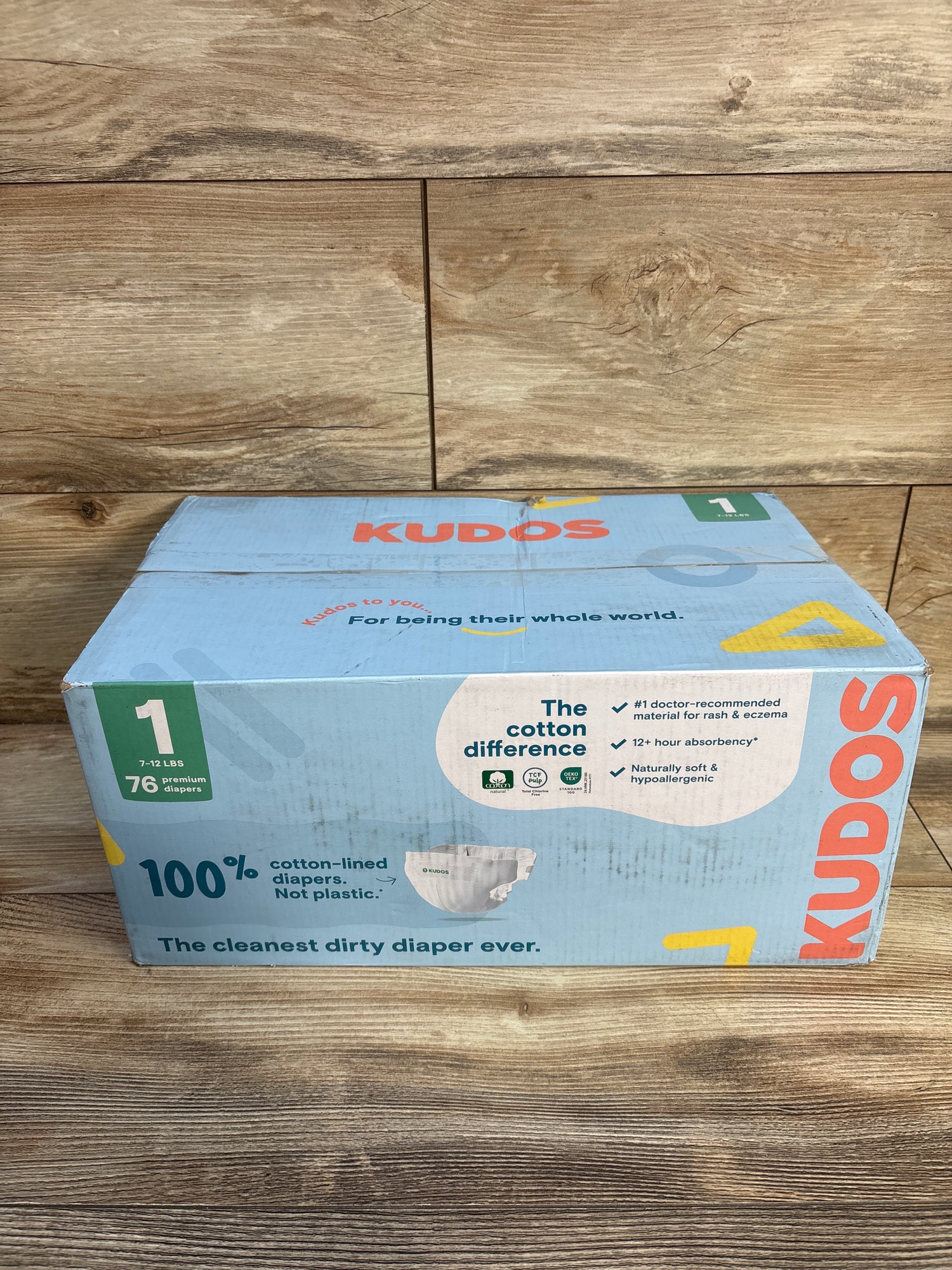 Kudos Chlorine Free Cotton-Lined Disposable Diapers Size 1