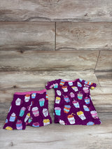 Little Sleepies Love You A Latte 2pc Bamboo Pajama Set Purple sz 18-24m