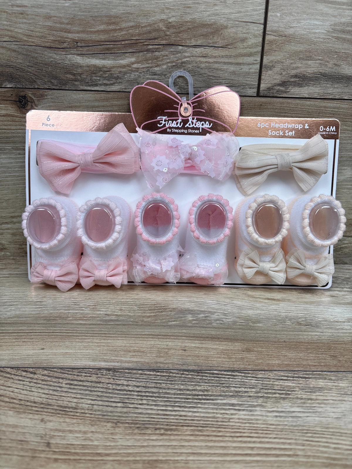 NEW Danbar Global Ava Olivia 5pc Headband and Mittens, Pink