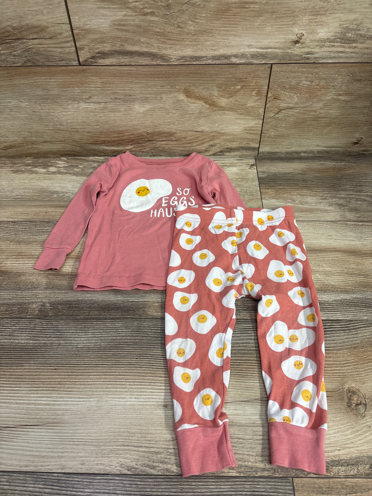 Old Navy 2pc So Eggs-Hausted Pajama Set Pink sz 18-24m