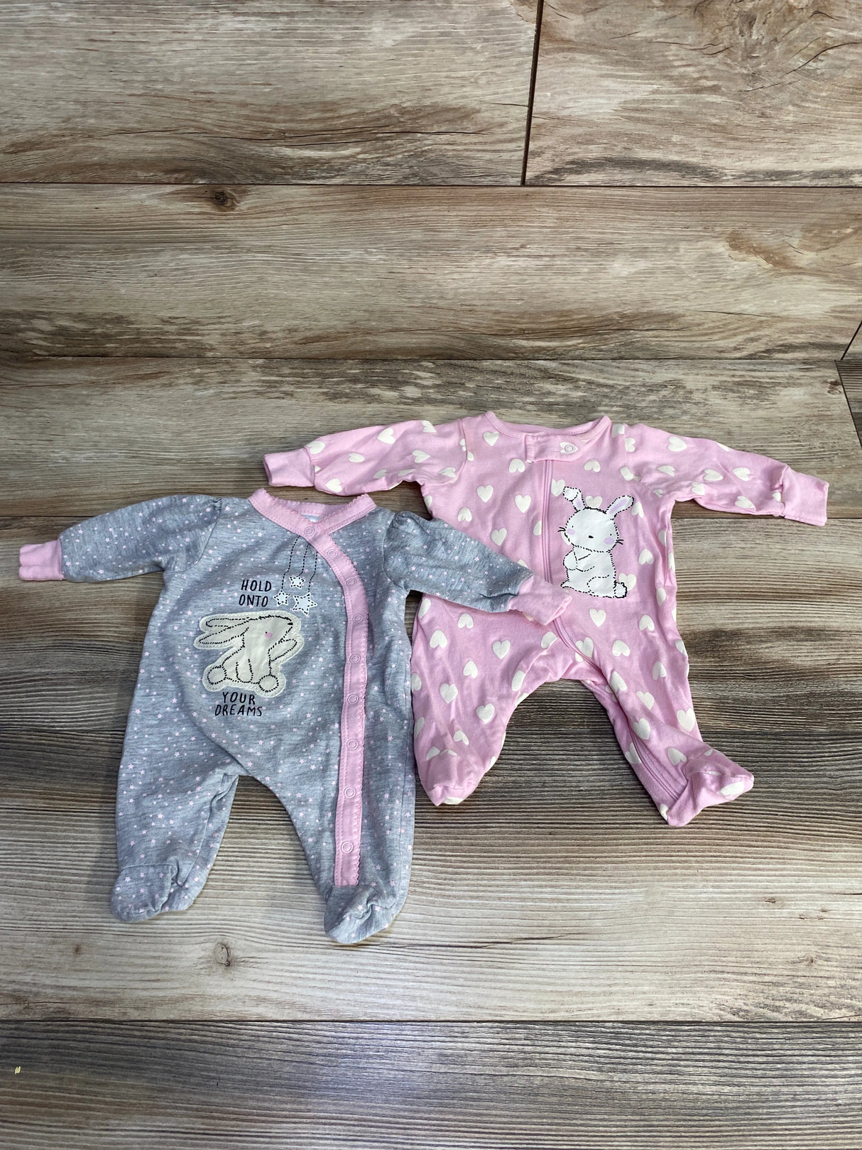 Gerber 2pk Sleepers Grey/Pink sz Preemie