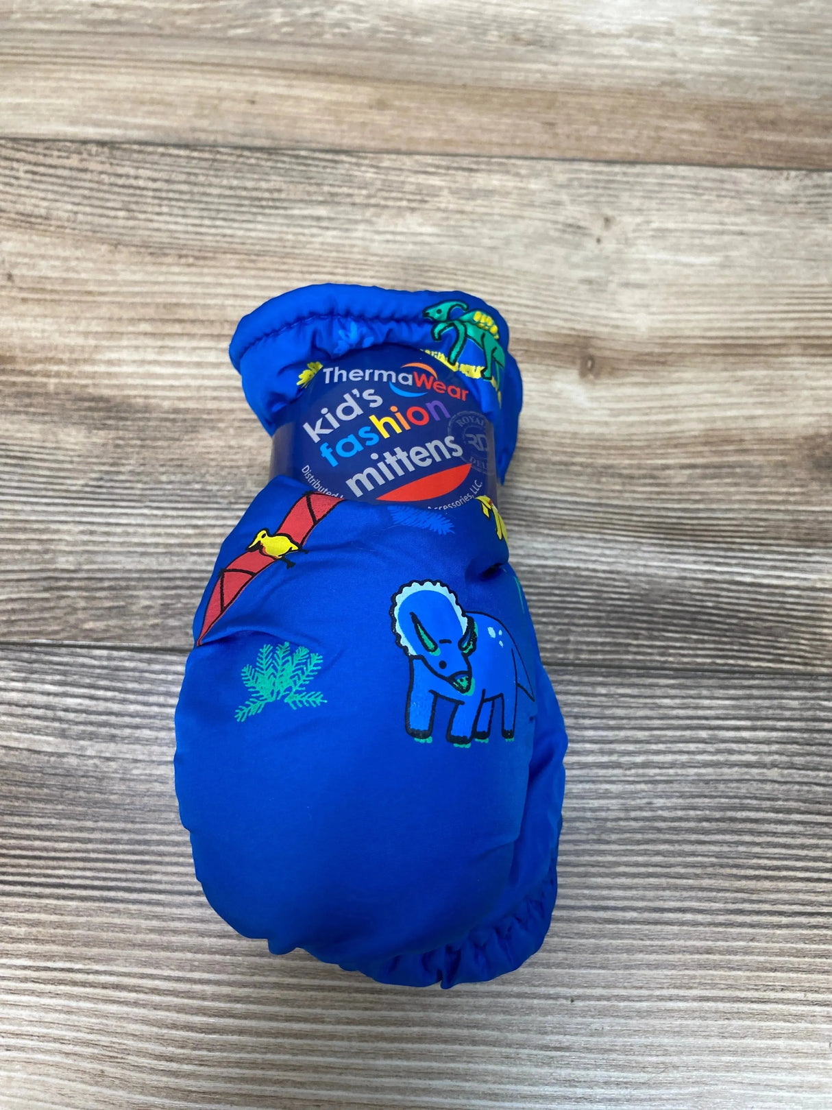 NEW ThermaWear Kid's Ski Blue Dinosaur Mittens