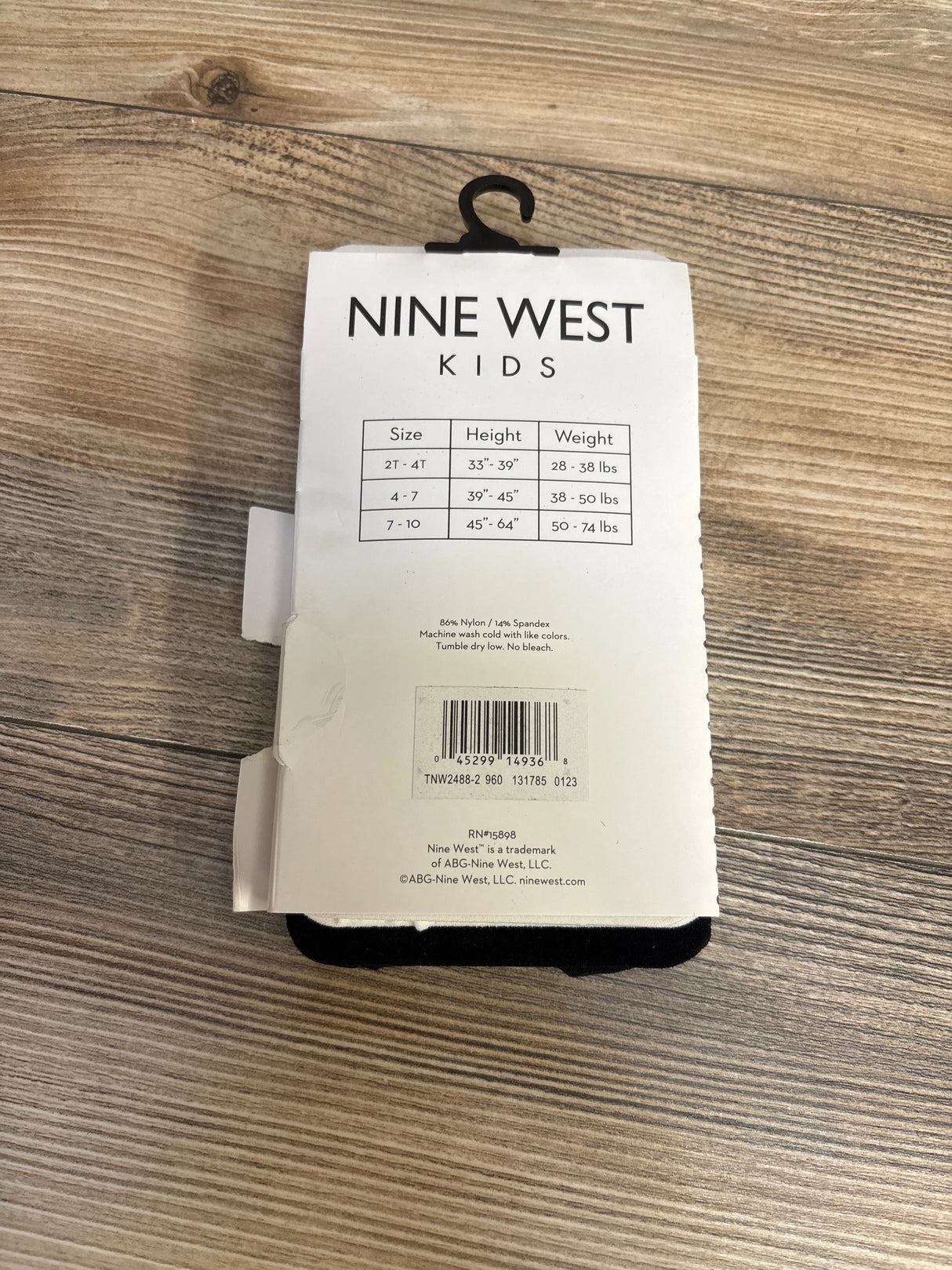 NEW Girls Nine West 2pk. Solid Black & White Tights 2T-4T