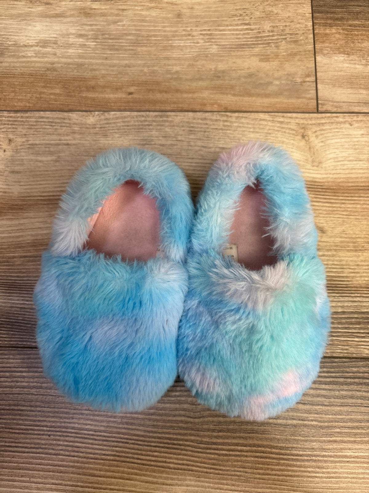 Wonder Nation Faux Fur Slippers Blue sz 5-6c