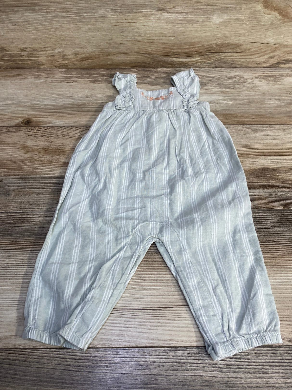 Just One You Striped Tank Romper Green sz 6m