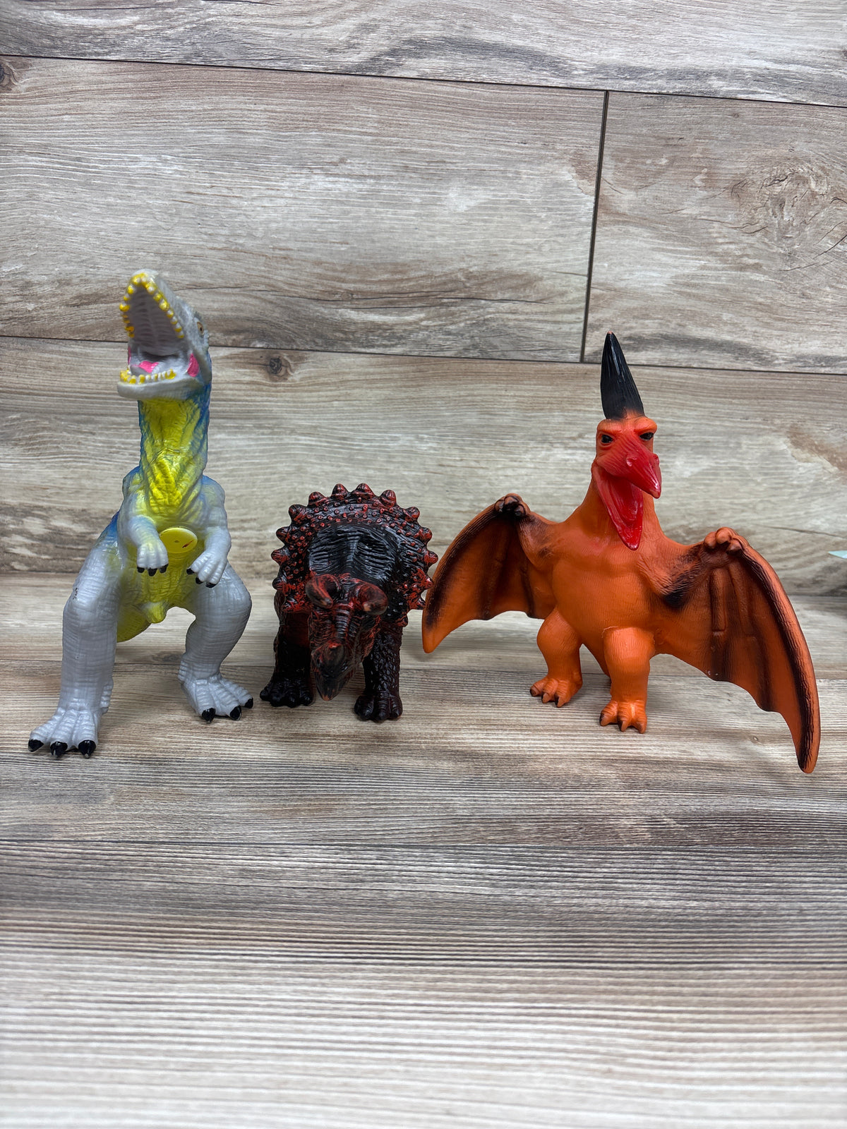 GZSBABY 3pk Soft Rubber Dinosaur Toys