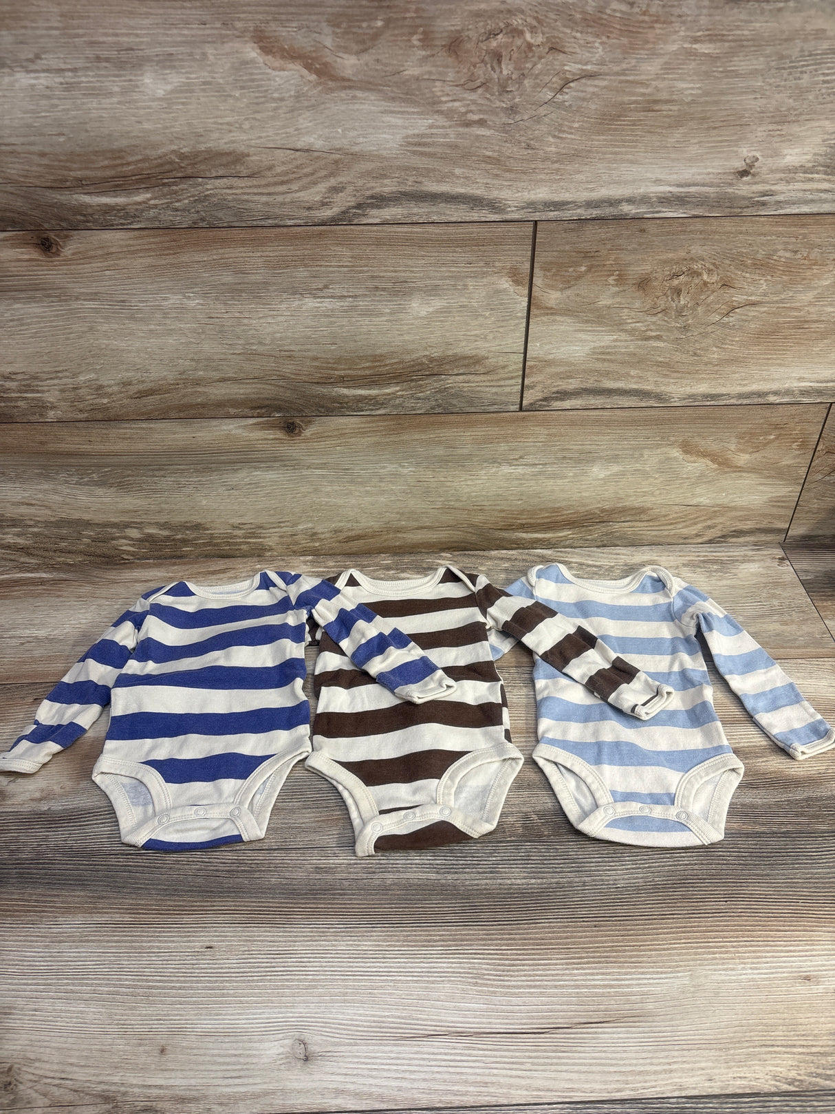 Carter's 3pk Striped Bodysuits Blue sz 3m