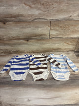 Carter's 3pk Striped Bodysuits Blue sz 3m
