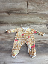 Burt's Bees Baby Strawberry Waffle Organic Sleeper Tan sz Newborn