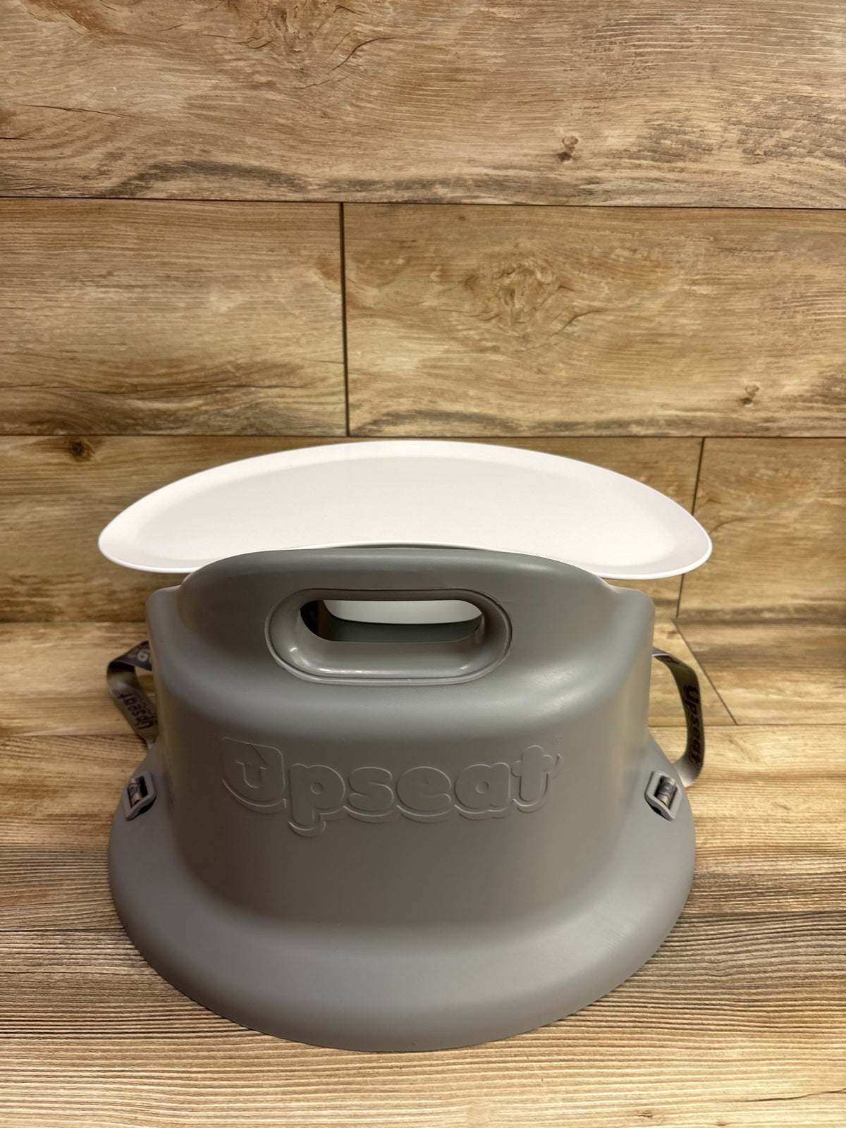 Upseat Baby Floor & Booster Seat with Tray in Grey