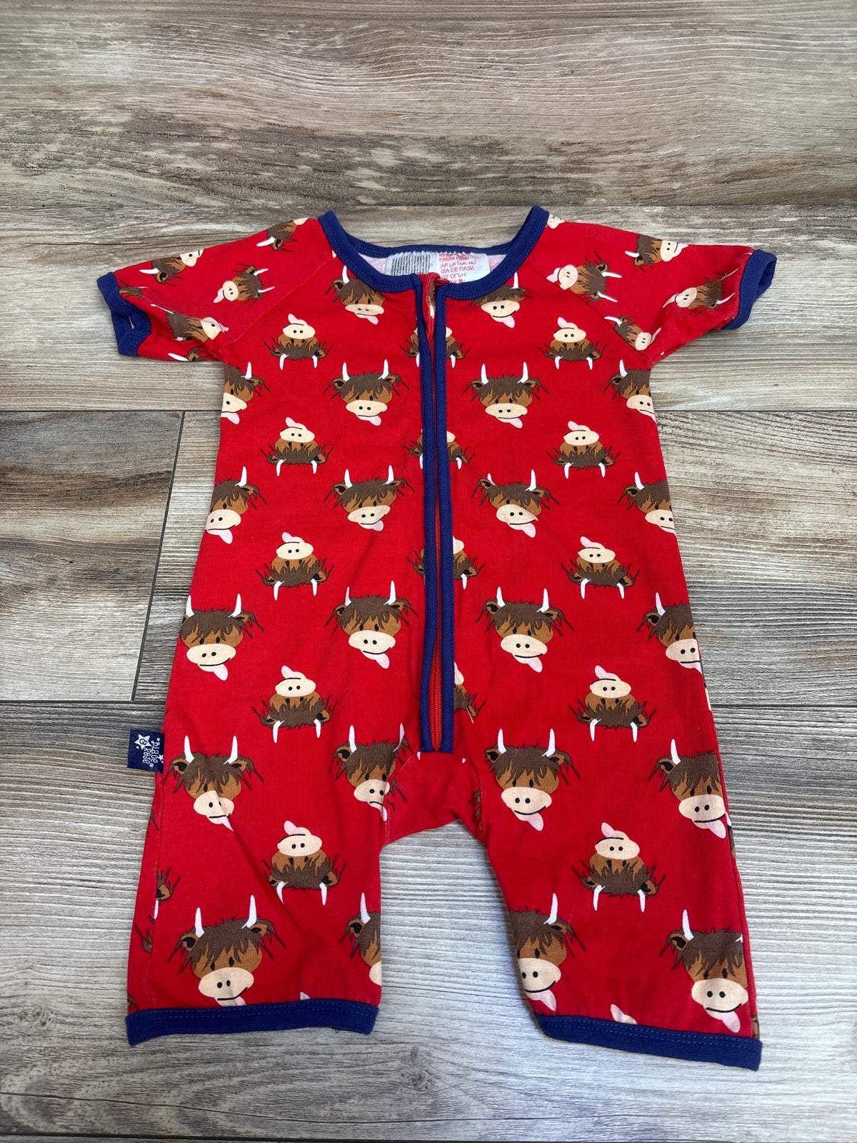 Blade & Rose Highland Cow Shortie Romper Playsuit Red sz 12-18m