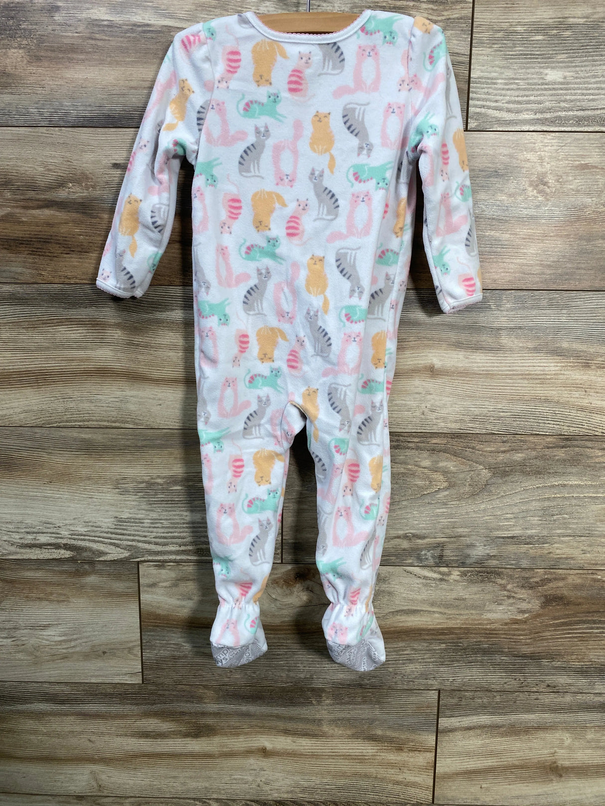 Simple Joys Cat's Print Sleeper White Sz 2T