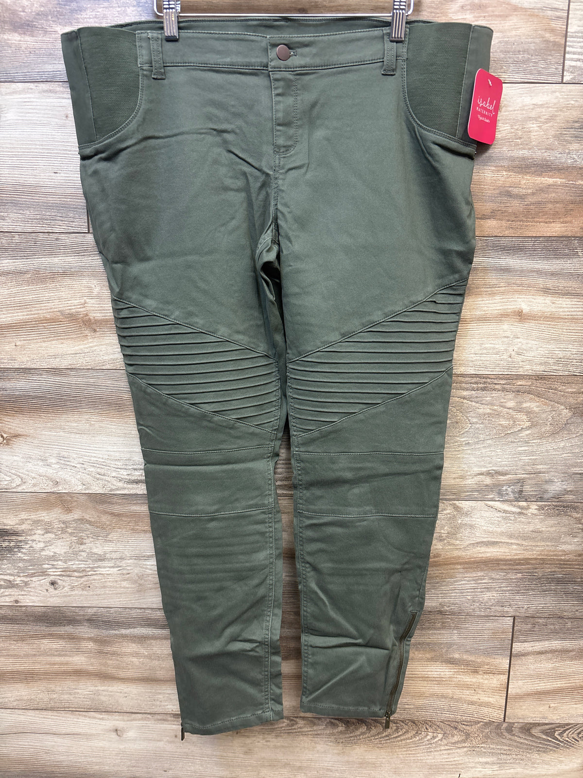 NEW Isabel Maternity Side Panel Utility Jeggings Olive Green sz 16/XL