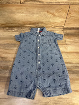 Carter's Chambray Polo Shortie Romper Blue sz 18m